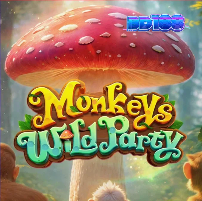 Monkeys Wild Party স্লট গেমের একটি রঙিন দৃশ্য